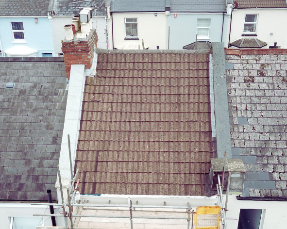 Before: Mid-Terrace Roof Replacement in Plymouth