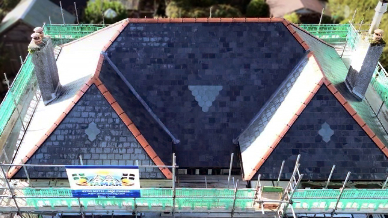 New Cornish Slate Roof in Callington created by experienced Plymouth Roofers
