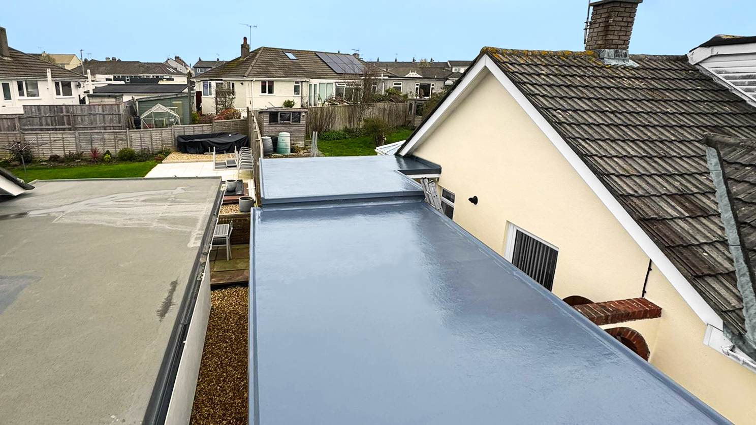 New Restec Flexitec flat roof installed by experienced Plymouth Roofers